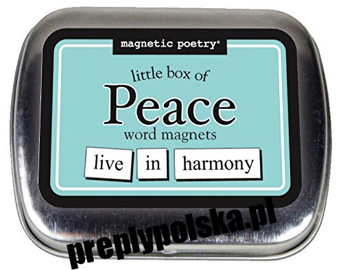 Poezja magnetyczna - Zestaw Little Box of Peace - Słowa do lodówki - Napisz wiersze i listy na lodówce - Wyprodukowano w USA